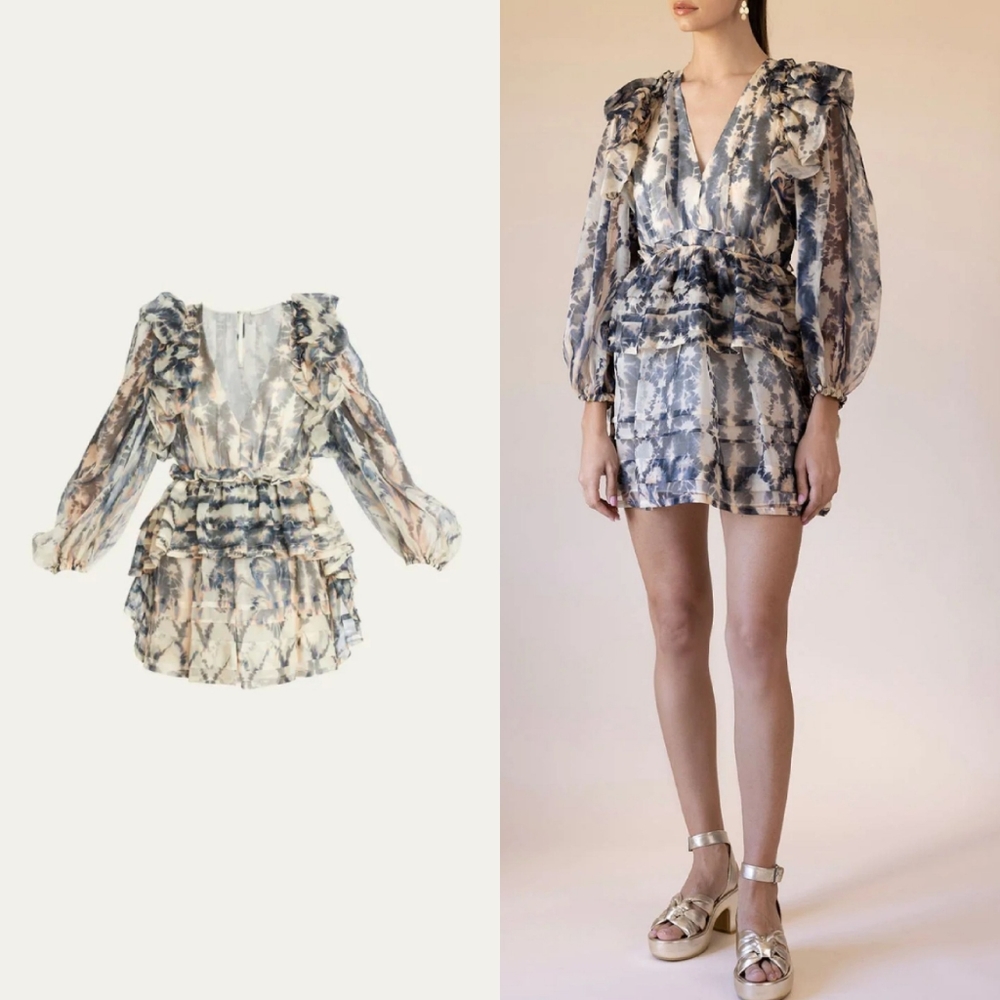 NWT Ulla Johnson Adelaide Printed Silk Minidress SS23 Runway Size 2 - Picture 15 of 15